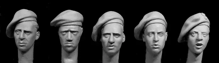Hornet 1:35 Heads British Late Wwii Berets With Option For Polish Paratroop - modelbouw Uitverkoop