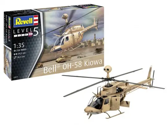 Gecertificeerd Revell 1:35 Bell Oh-58 Kiowa - modelbouw