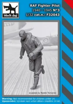 Beperkte Voorraad Black Dog 1:32 Raf Fighter Pilot N°3 - modelbouw