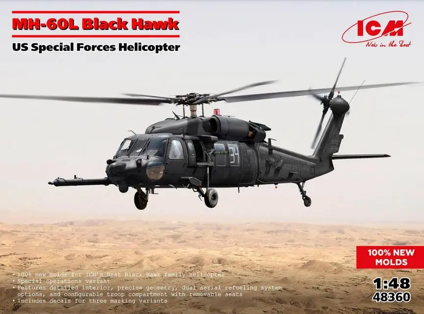 Icm 1:48 Mh-60L Black Hawk, Us Special Forces Helicopter #48360 Rechtstreeks Van De Fabrikant