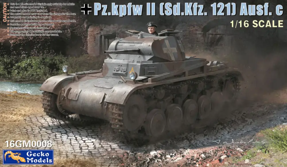 Express Levering Gecko models 1:16 PZ. KPFW. II (SD. KFZ. 121) AUSF. A/B/C - modelbouw
