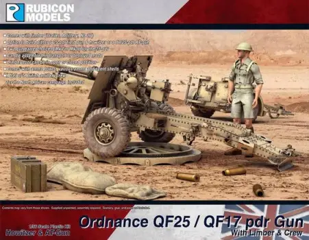 Rubicon Models 1:56 Qf25 / Qf14 Pdr Gun - modelbouw Speciale Aanbieding