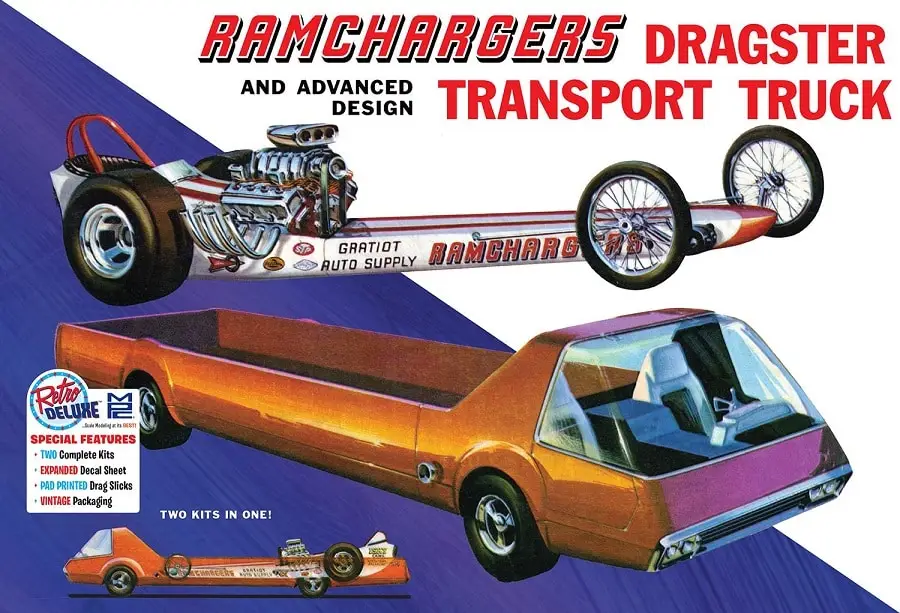 Beste Prijs Mpc 1:25 Ramchargers Dragster And Transporter Truck - modelbouw