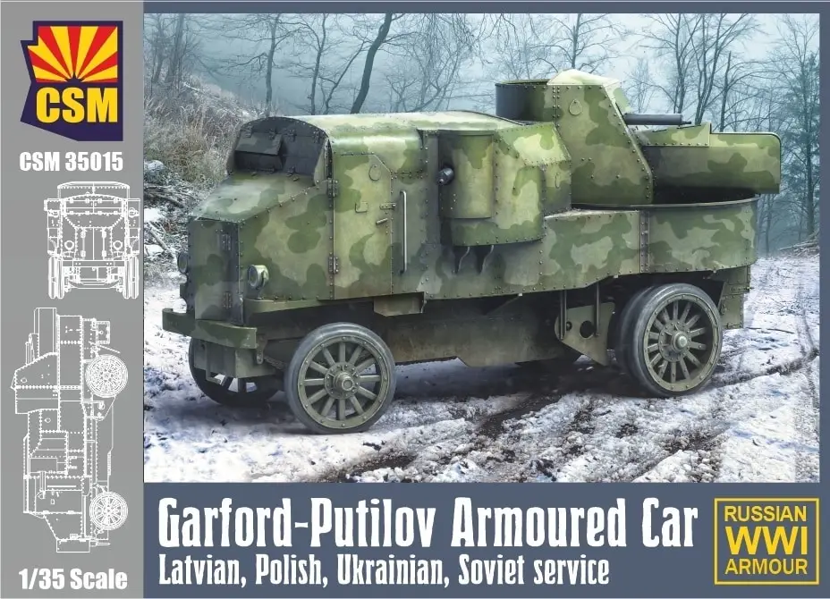 Exclusieve Aanbieding Copper State Models 1:35 Garford-Putilov Armoured Car, Latvian, Polish, Ukrainian, Soviet Service - modelbouw