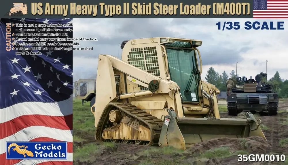 Aanbieding Gecko Models 1:35 Us Army Heavy Type Ii Skid Steer Loader M400T - modelbouw