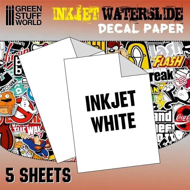 Bestel Nu Green stuff world WHITE INKJET DECAL PAPER 5 PCS - modelbouw