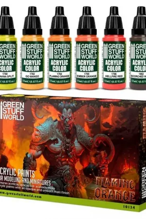 Actieprijs Green Stuff World Paint Set - Flaming Orange - modelbouw