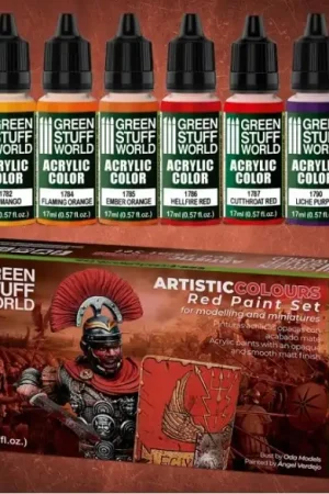 Beperkte Voorraad Green Stuff World Artistic Colours - Red Paint Set - modelbouw