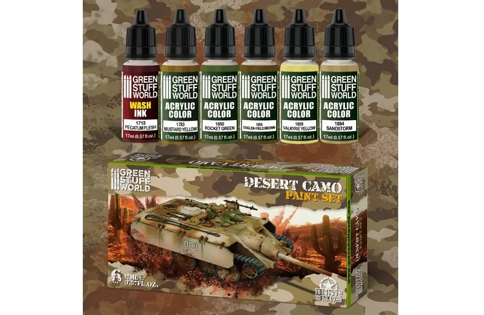 Laatste Versie Green Stuff World Desert Camo Paint Set - modelbouw