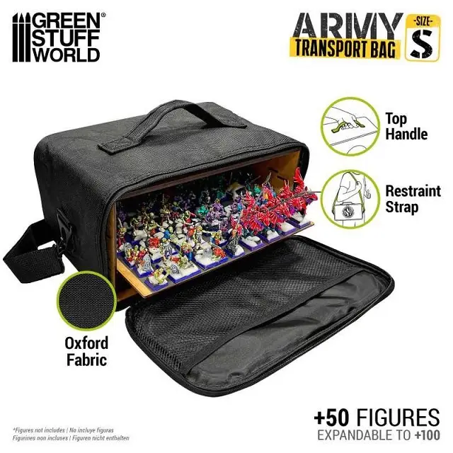 Green stuff world ARMY TRANSPORT BAG - SMALL SIZE / MALETA TRANSPORT MINIATURAS #GSW12125 Nieuw