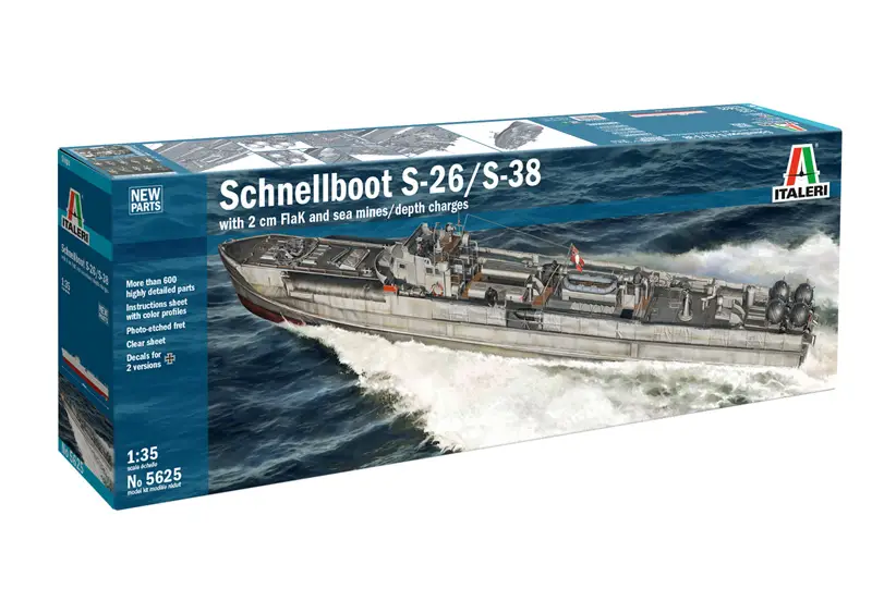 Italeri 1:35 Schnellboot S-26/S-38 #5625 bouwdoos Laatste Versie