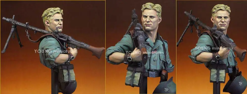 Young Miniatures 1:10 German Mg34 Gunner 1941 - modelbouw Snelle Levering