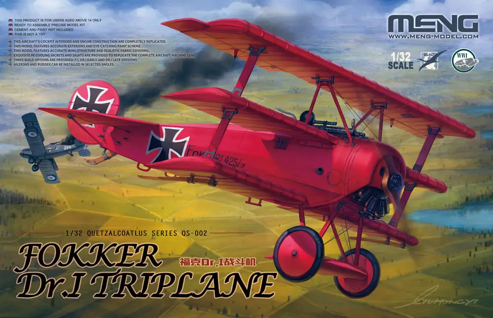 Goedkoop Meng 1:32 Fokker Dr.I Triplane - modelbouw