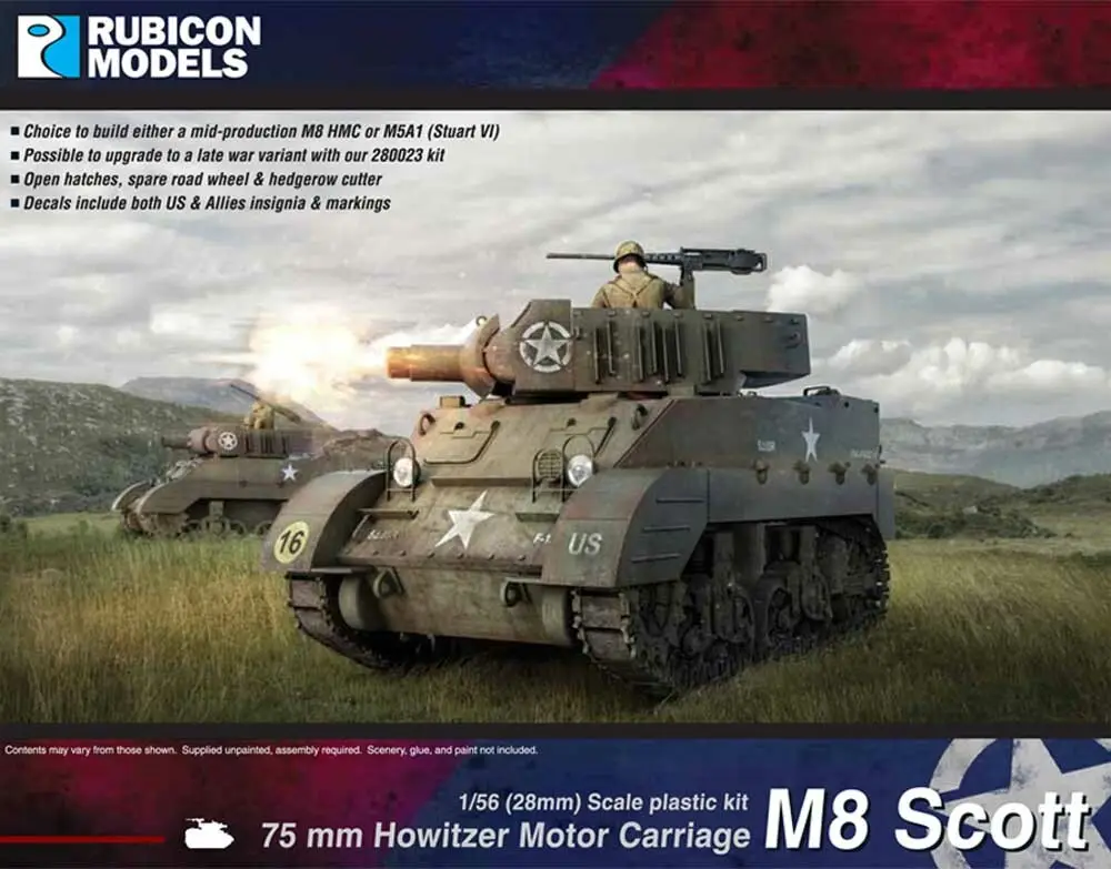 Op = Op Rubicon Models 1:56 M8 Scott / M5A1 - modelbouw