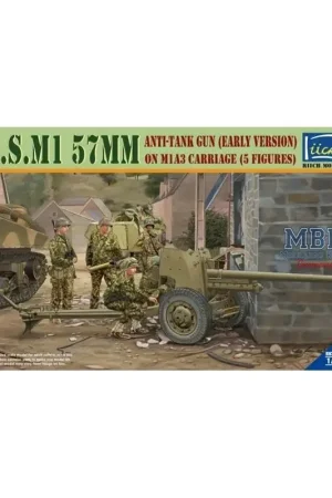 U.S. M1 57mm anti tank Gun early+ 5 Figuren Goedkoop
