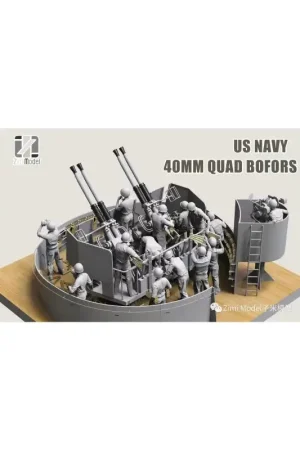 Koop Online US NAVY 40MM QUAD BOFORS 1:35 Turret Model Boat Gun