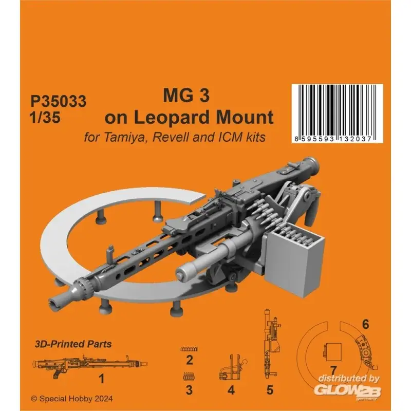 MG 3 on Leopard Mount / form Tamiya, Revell and ICM kits Direct Verzonden