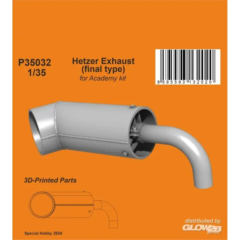 Hetzer Exhaust (final type) / for Academy kit Gecertificeerd