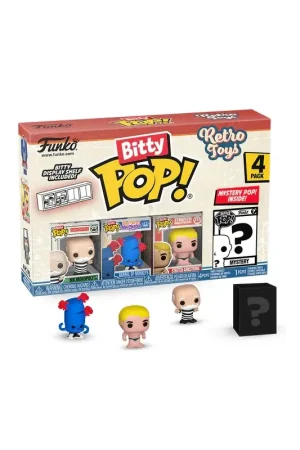 RETRO TOYS - Bitty Pop 4 Pack 2.5cm - Mr Monopoly Pop figur Lage Kosten