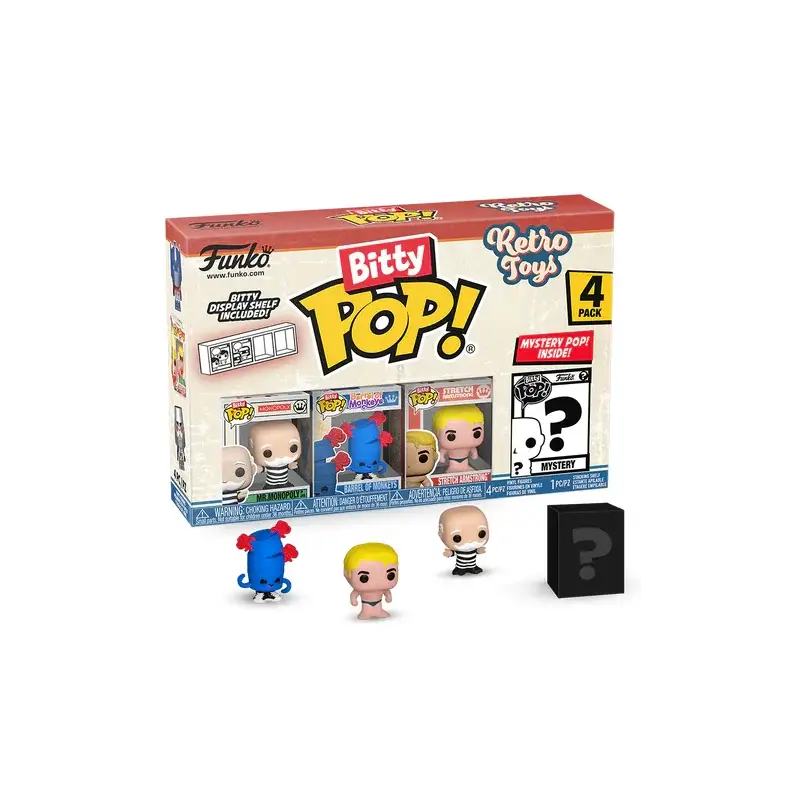 RETRO TOYS - Bitty Pop 4 Pack 2.5cm - Mr Monopoly Pop figur Lage Kosten