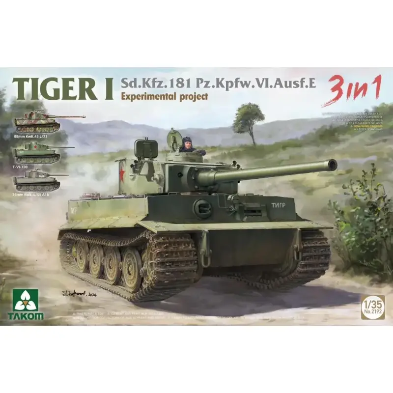 Actieprijs TAKOM MODEL: 1/35; TIGER I Sd.Kfz.181 Pz.Kpfw.VI.Ausf.E Experimental project 3 in 1