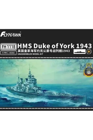 Snelle Levering HMS Duke of York 1943 Schaalmodel