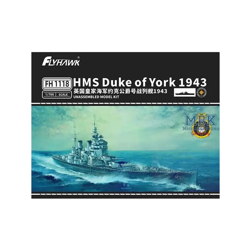 Snelle Levering HMS Duke of York 1943 Schaalmodel
