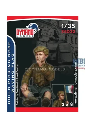 Little boy picking nose / waving flag Figuren Premium