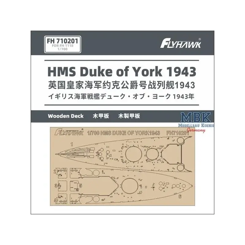 Direct Verzonden HMS Duke of York 1943 Wooden Deck (FH1118)
