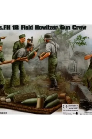 Superprijs German WWII s.FH Field Howitzer Gun Crew. ammunition supply team x 4 figures and ammunition etc