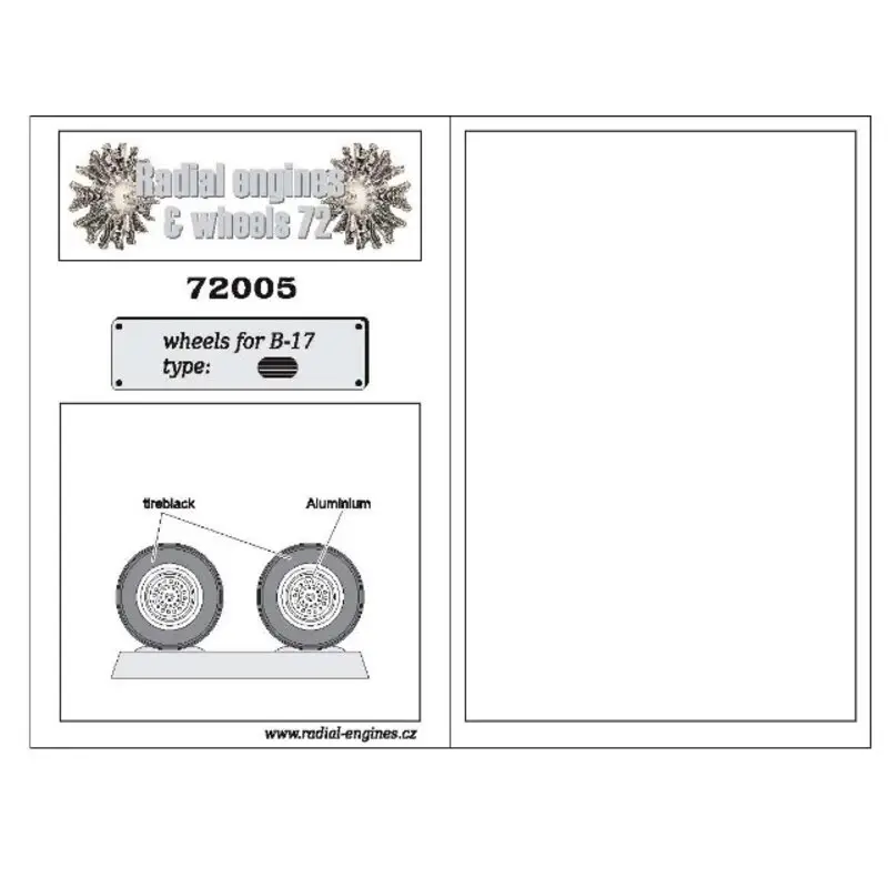 Boeing B-17 Flying Fortress radial tread pattern Wiel Uitverkoop