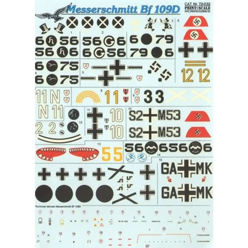 Sticker Messershmitt Bf 109D Decal Shop Nu