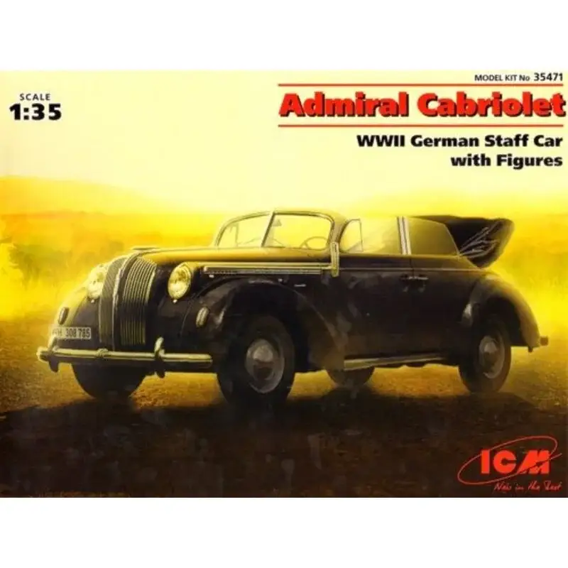 Admiral Cabriolet, WWII German Staff Car with Figures Schaalmodel Beperkte Voorraad