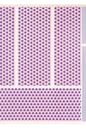 Thin Blue stripes and lozenge in pink, purple and clear to paint the third colour Accessoire Superprijs