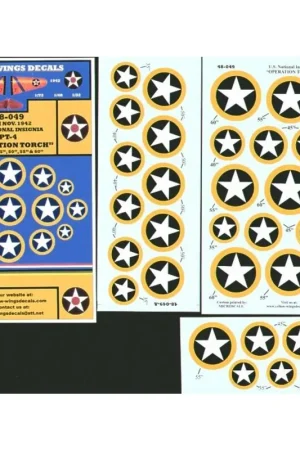 Sticker US National Insignia Nov 1942 Operation Torch 6 sizes Decal Fabrieksprijs