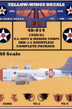 Betaalbaar Sticker Douglas SBD-1/2 Dauntless (4) USN 2 S 7 VS-2 Yellow fin USS Lexington 1941 6 S 1 VS-6 True blue fin USS Enterprise 1941