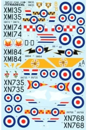 Hete Deal Sticker BAC/EE Lightning F.1A/F.2 (5) F.1A XM174/D 56 Squadron Firebirds Display Team Red Fin and Spine RAF Wattisham 1963 XM184