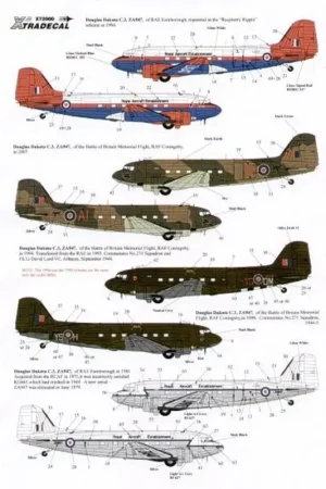Sticker Douglas C-47 Dakota the History of ZA947 with the Royal Aircraft Establishment and Batle of Brittain Memorial Flight (5) Dagaanbieding