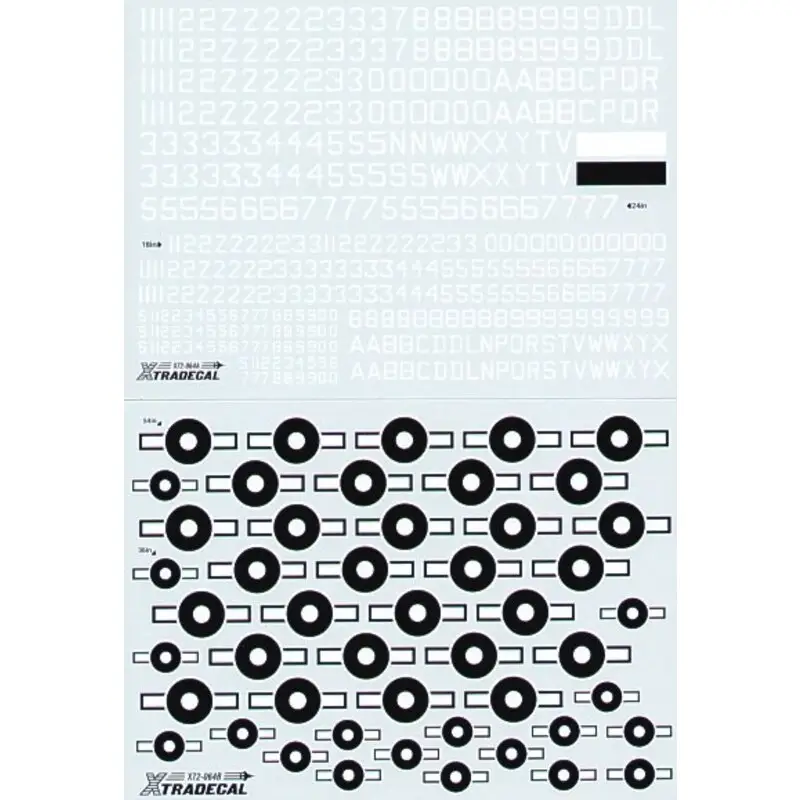 Betrouwbaar Sticker WWII British Pacific Fleet National Insignia/Roundels and 12 numbers 18 and 24 white letters and numbers. 2 sheet set (R