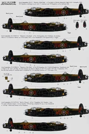 Merkproduct Sticker Avro Lancaster Mk.I/III Ton-Up Avro Lancasters (6) PA4474 HW-R/BQ-B Battle of Britain Memorial Flight 2008 `Phantom of t
