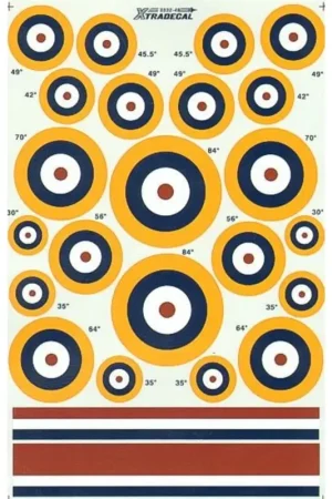 Favoriet Sticker RAF National Insignia/Roundels A1 Type. Sizes 30 35 42 45.5 49 56 6470 84 (RAF Roundels)