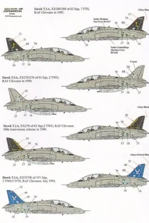 Sticker BAe Hawk T.1A All Camouflage (Barley) Grey/Medium Sea Grey Camouflage (16) XX318 234 Squadron 1 TWU Brawdy 75th Annivers Aanbieding