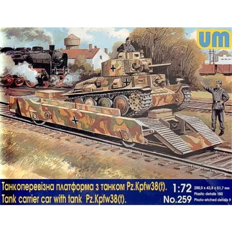 Bestel Nu Tank carrier railway car with tank Pz.Kpfw.38(t) Schaalmodel