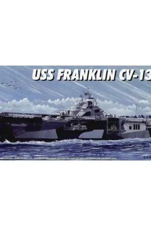 Bestseller USS Franklin CV-13 aircraft carrier with blue vac-formed sea base Schaalmodel