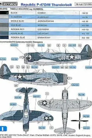 Sticker Republic P-47M Thunderbolt Bubble (4) 56 Gp Boxted 1945. 421150 UN-M Dottie Dee II 418718 HV-M Pengie IV 421127 HV-M Pen Actieprijs