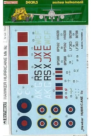 Exclusieve Aanbieding Sticker Hawker Hurricane Mk.IIc (4) BP592 AK-G 213 Squadron El Alamein 1942 HV608 Turkish Air Force 1942 BE581 JX-E 1 Squadron F
