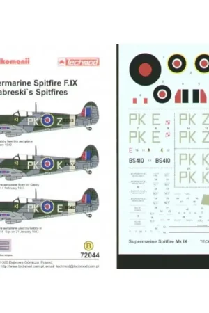 Sticker Gabreski′s Supermarine Spitfire Mk.IXs (3) BS513 PK-Z 1942 EN172 PK-K 1943 BS410 PK-E 1943 Korting