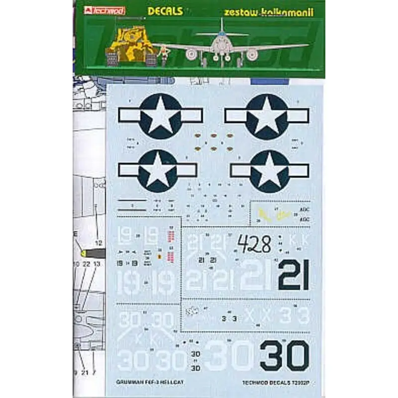 Hoge Kwaliteit Sticker Grumman F6F-3 Hellcat (5) White 30K and White 21K VF-1 USS Yorktown White 19 VF-6 White 3X VF-51 USS San Jacinto The Min