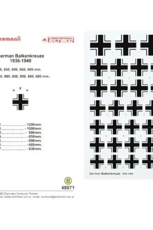 Betaalbaar Sticker Luftwaffe National Insignia. Black cross with white and black outline seven sizes