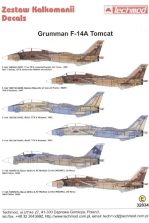 Sticker Grumman F-14A Tomcats (6) 160365 / 3-6067 73rd TFS Imperial Iranian Air Force 1978 160318 / 3-6020 Islamic Republic of I Express Levering